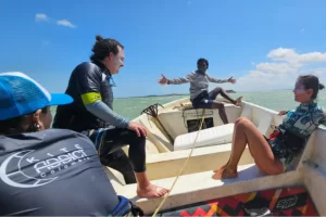 boat support on your kite safari in punta gallinas