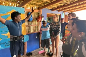 Group of kitesurfers during a downwind from Cabo de la Vela to Punta Gallinas