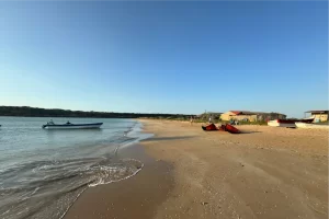 Sunset kiteboarding in la Boquita